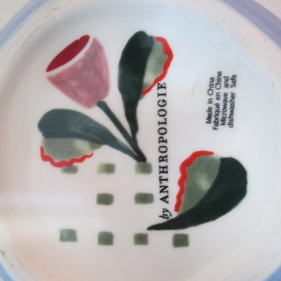 Anthropologie Tivoli Monogram Initial Letter L Spoon Rest floral stoneware dish - Picture 7 of 7